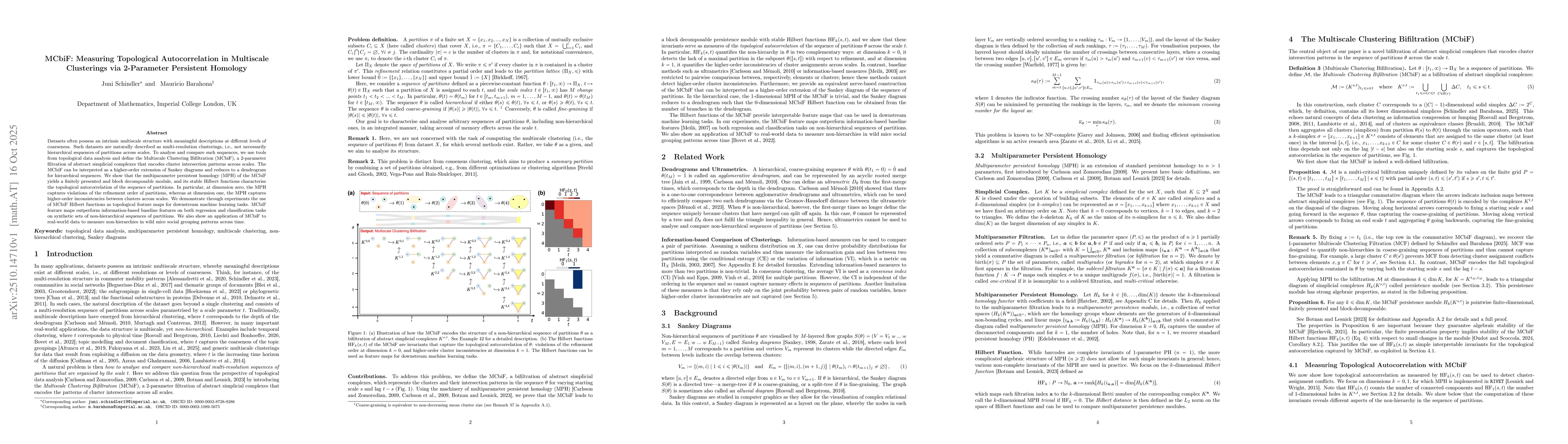 Thumbnail for MCbiF: Measuring Topological Autocorrelation in Multiscale Clusterings
  via 2-Parameter Persistent Homology