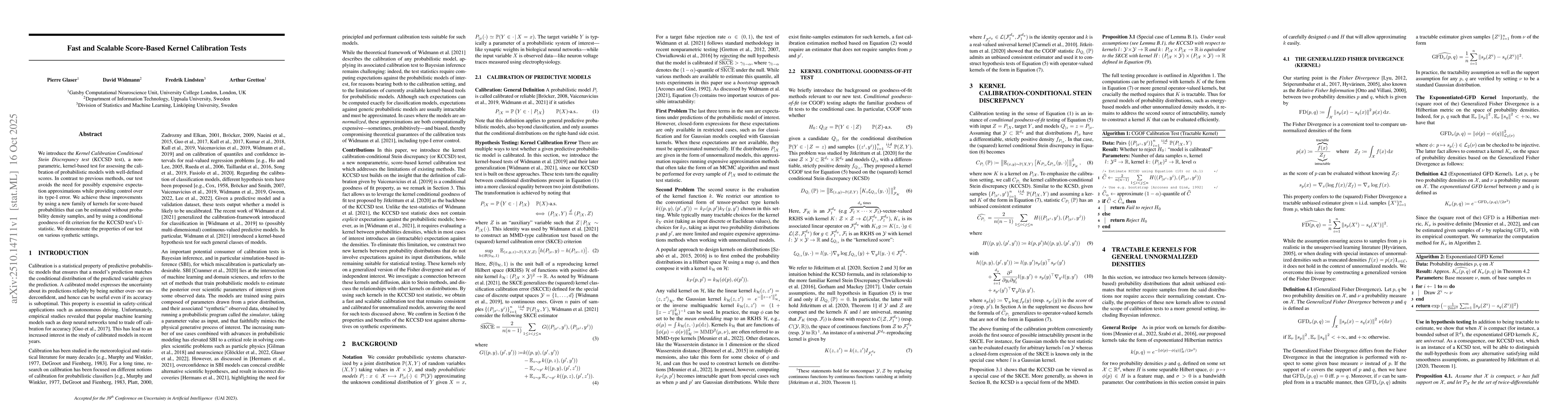 Thumbnail for Fast and Scalable Score-Based Kernel Calibration Tests