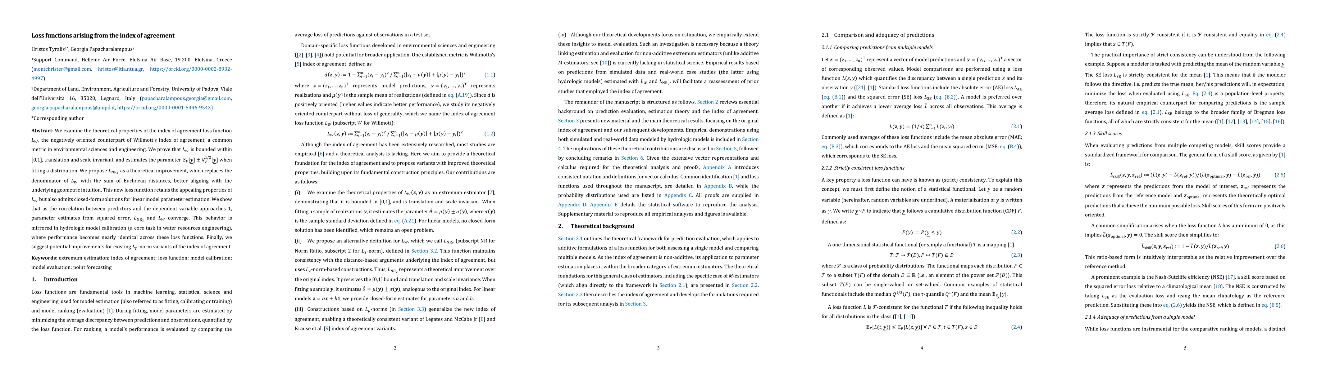 Thumbnail for Loss functions arising from the index of agreement