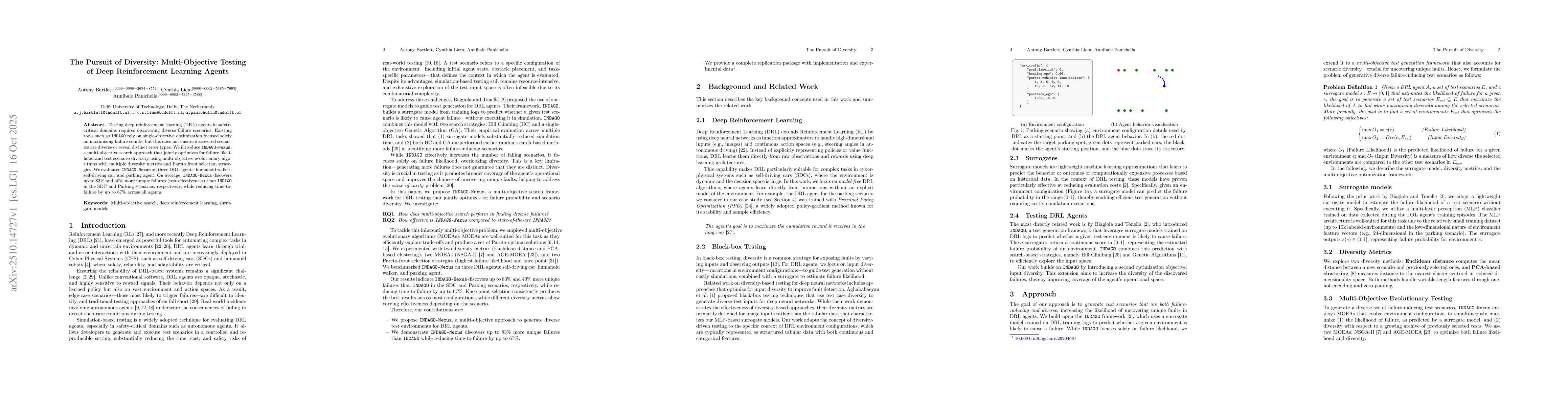 Thumbnail for The Pursuit of Diversity: Multi-Objective Testing of Deep Reinforcement
  Learning Agents