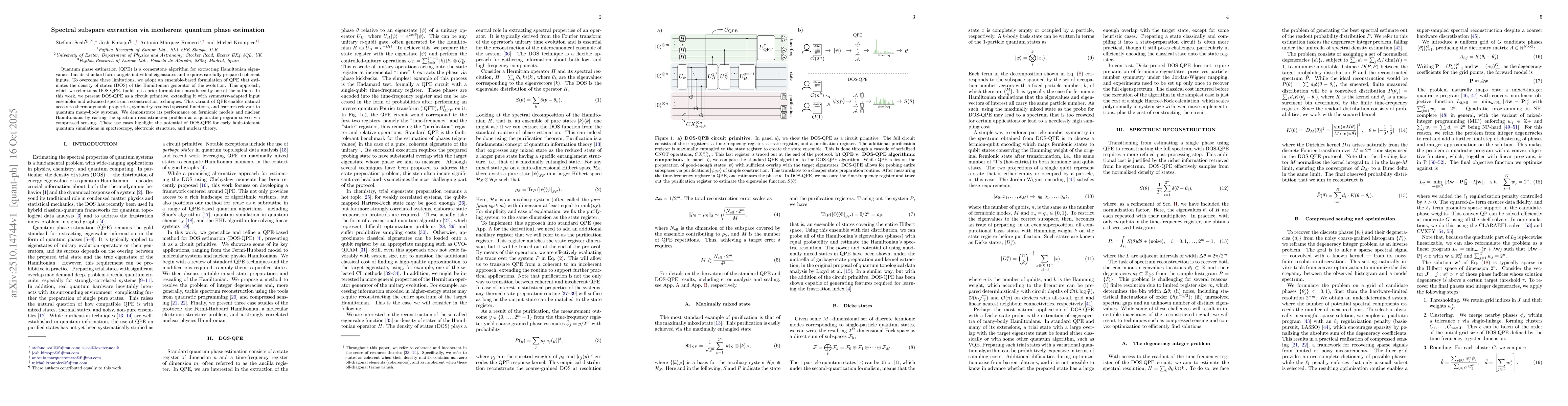 Thumbnail for Spectral subspace extraction via incoherent quantum phase estimation