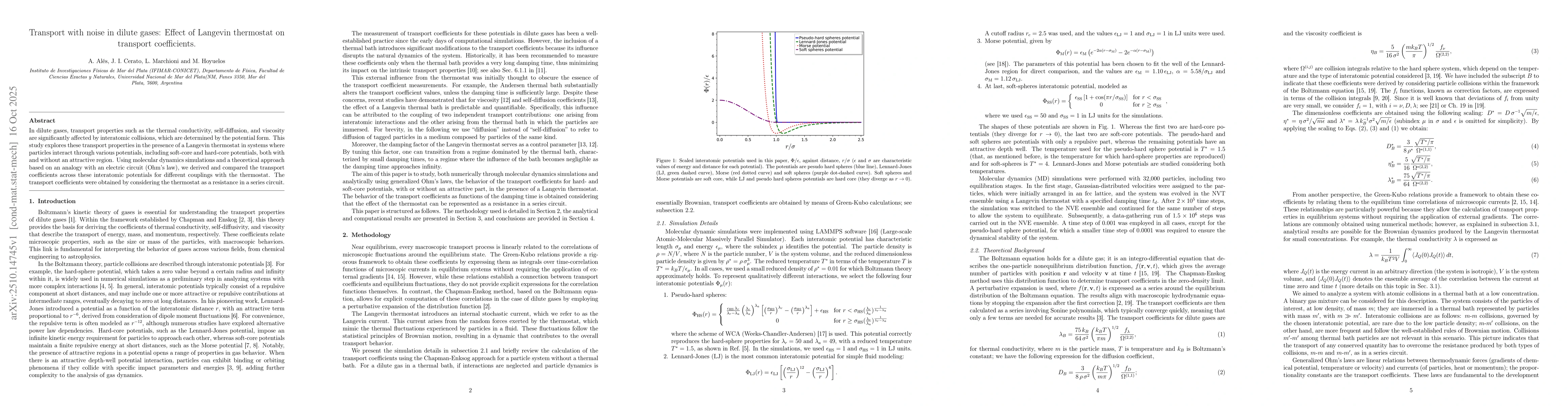 Thumbnail for Transport with noise in dilute gases: Effect of Langevin thermostat on
  transport coefficients