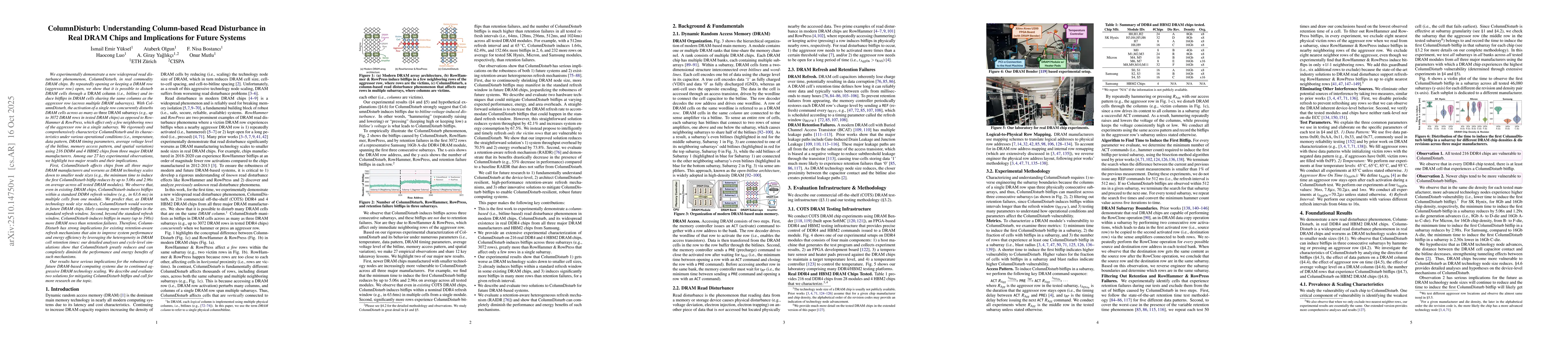 Thumbnail for ColumnDisturb: Understanding Column-based Read Disturbance in Real DRAM
  Chips and Implications for Future Systems
