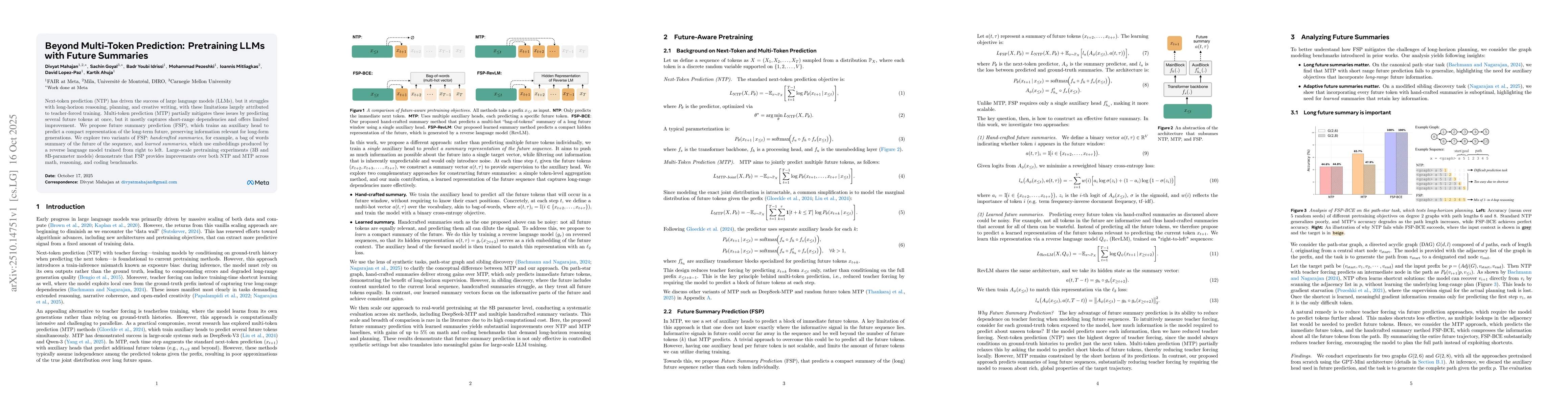 Thumbnail for Beyond Multi-Token Prediction: Pretraining LLMs with Future Summaries