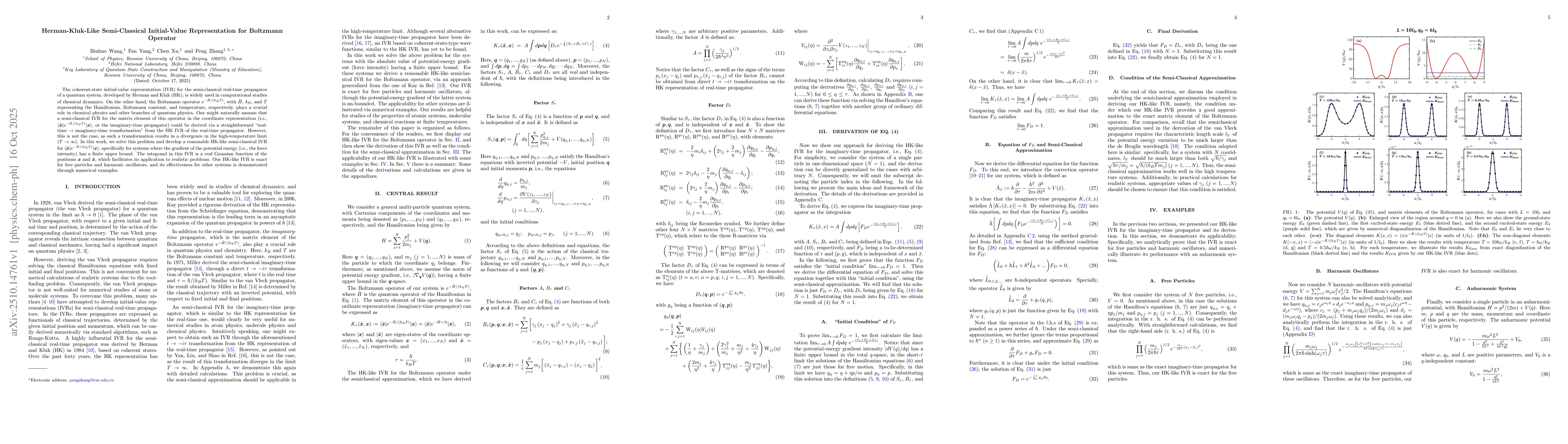 Thumbnail for Herman-Kluk-Like Semi-Classical Initial-Value Representation for
  Boltzmann Operator
