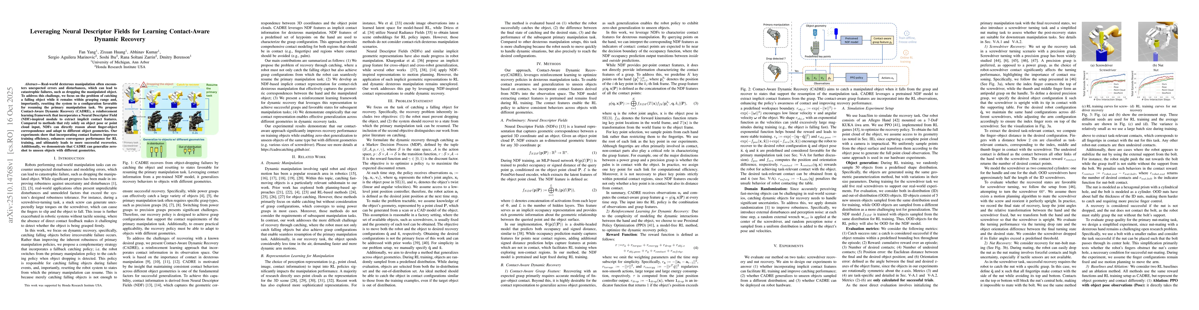 Thumbnail for Leveraging Neural Descriptor Fields for Learning Contact-Aware Dynamic
  Recovery