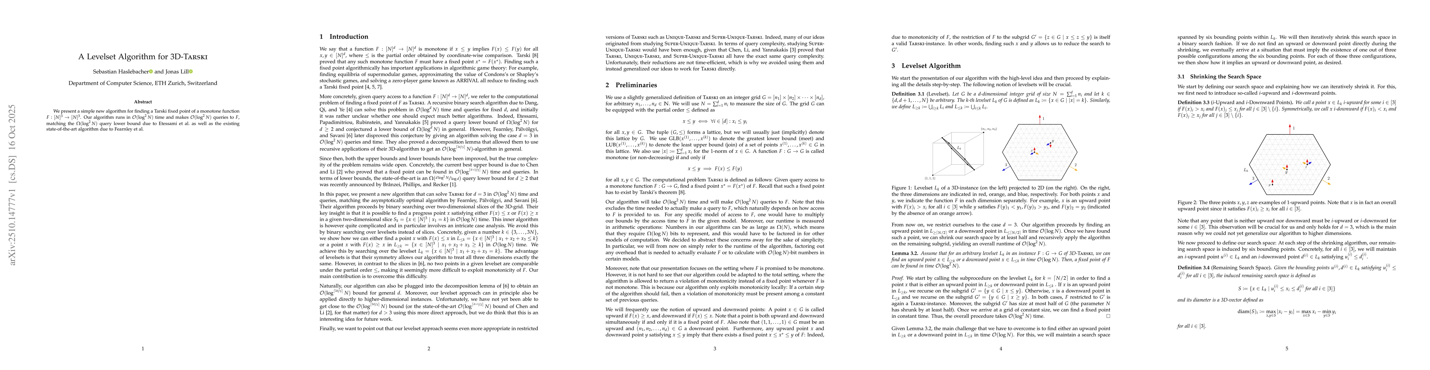 Thumbnail for A Levelset Algorithm for 3D-Tarksi