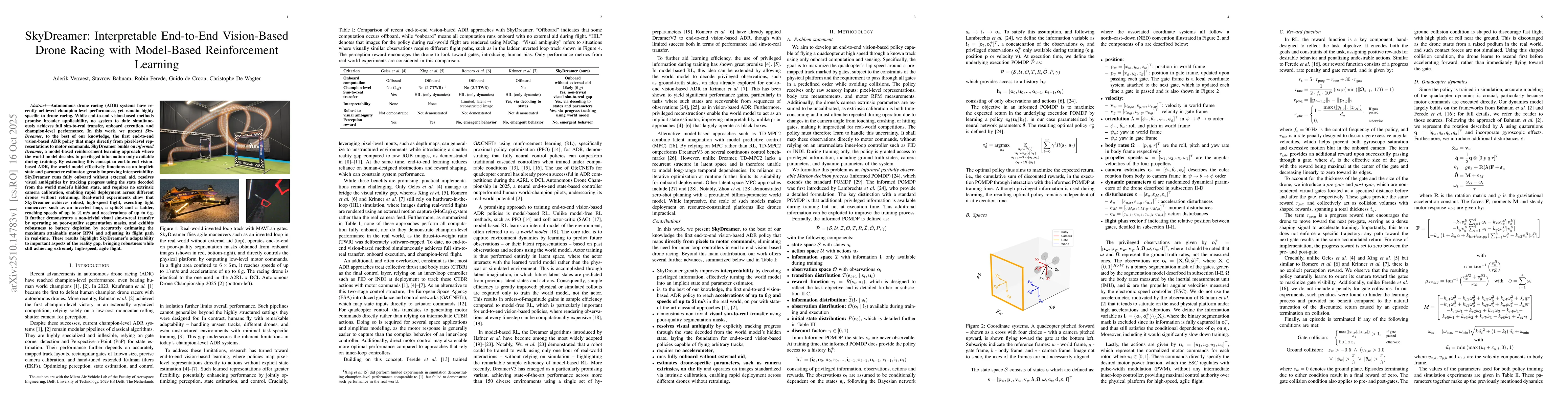 Thumbnail for SkyDreamer: Interpretable End-to-End Vision-Based Drone Racing with
  Model-Based Reinforcement Learning