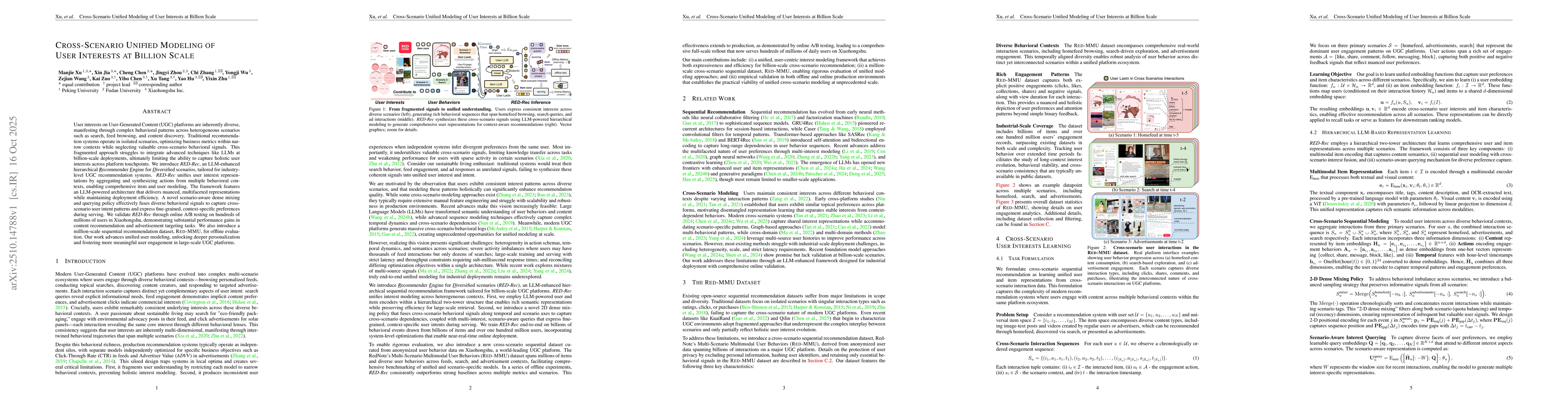 Thumbnail for Cross-Scenario Unified Modeling of User Interests at Billion Scale