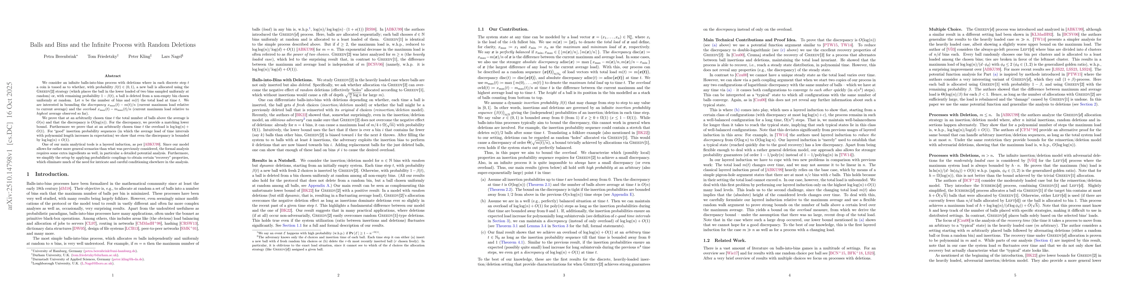 Thumbnail for Balls and Bins and the Infinite Process with Random Deletions