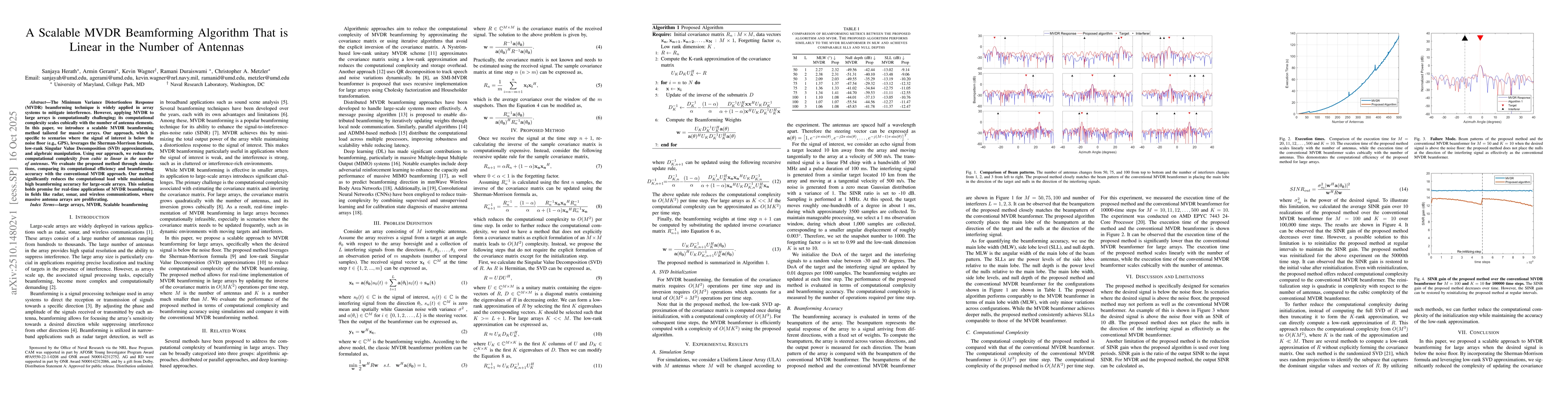 Thumbnail for A Scalable MVDR Beamforming Algorithm That is Linear in the Number of
  Antennas