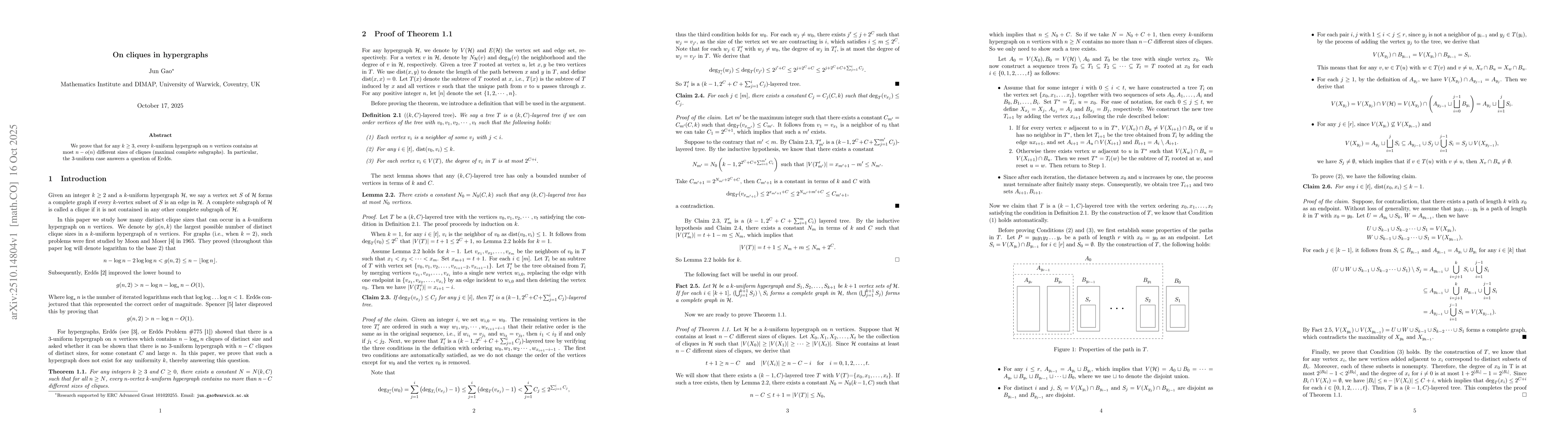 Thumbnail for On cliques in hypergraphs