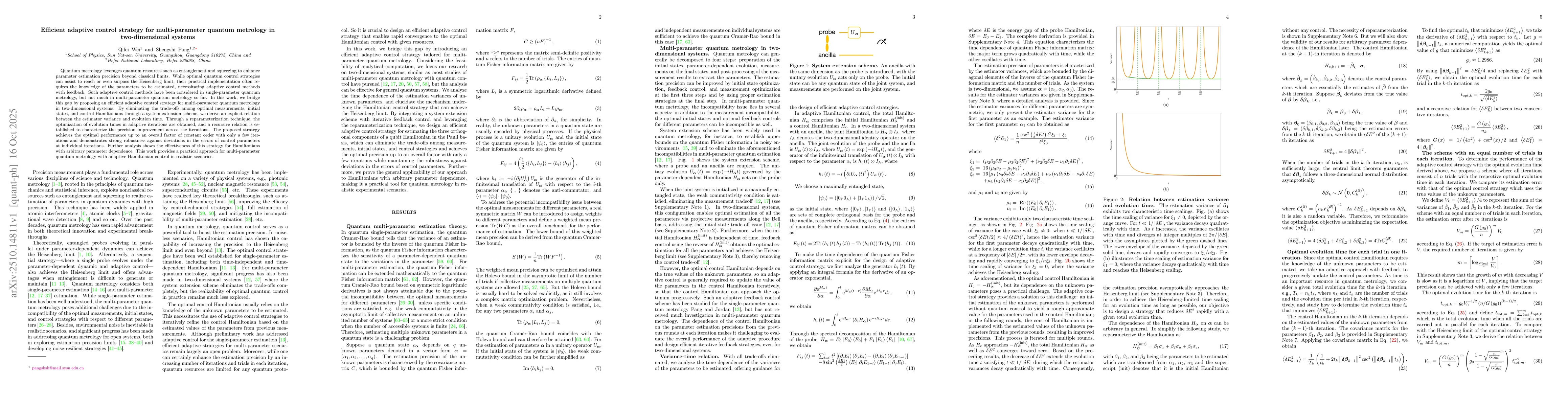 Thumbnail for Efficient adaptive control strategy for multi-parameter quantum
  metrology in two-dimensional systems