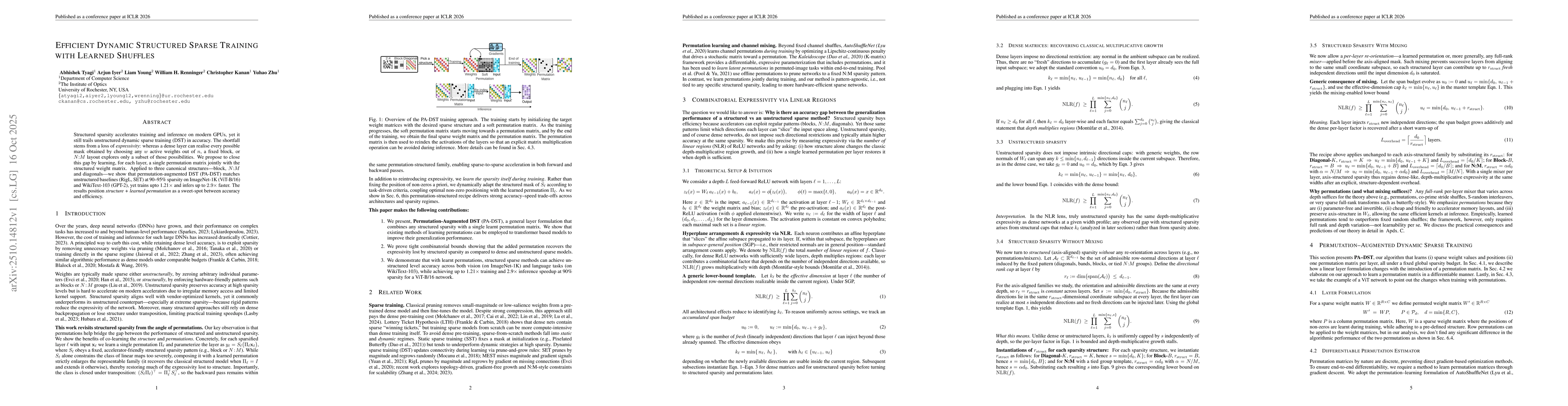 Thumbnail for Efficient Dynamic Structured Sparse Training with Learned Shuffles