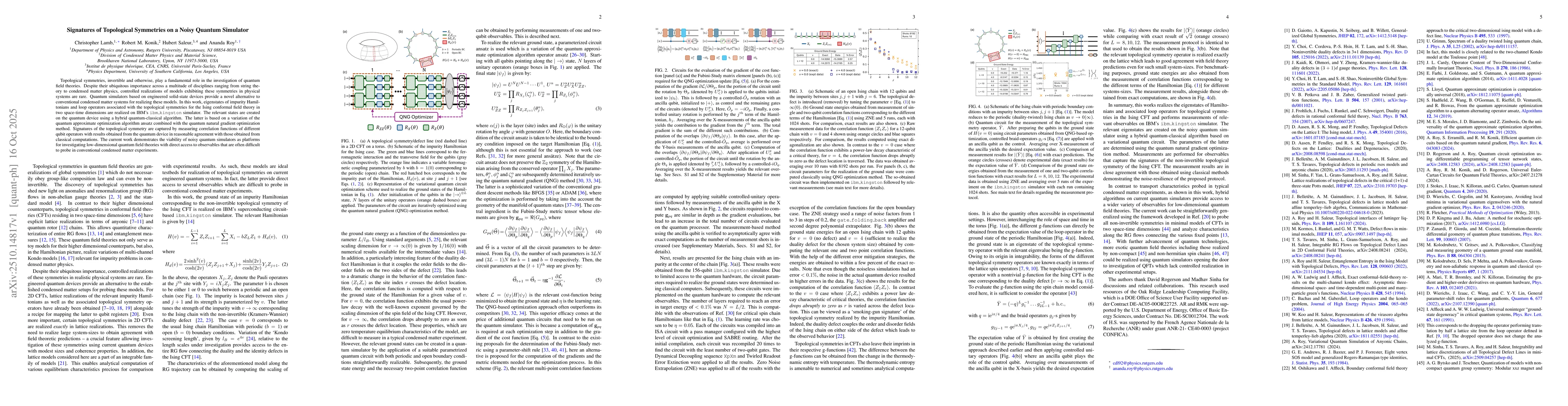 Thumbnail for Signatures of Topological Symmetries on a Noisy Quantum Simulator