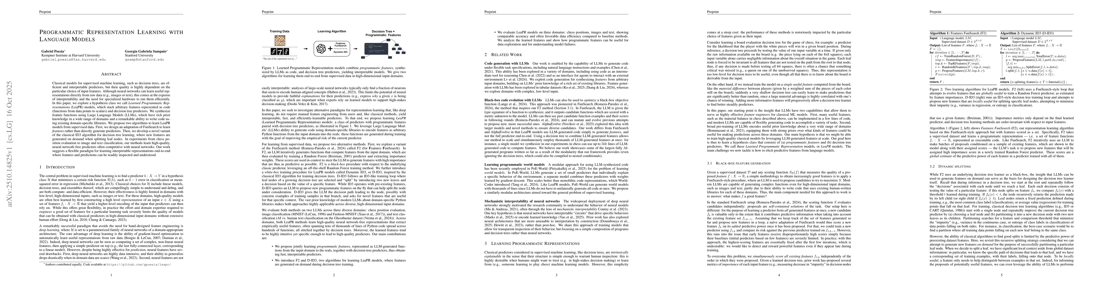 Thumbnail for Programmatic Representation Learning with Language Models