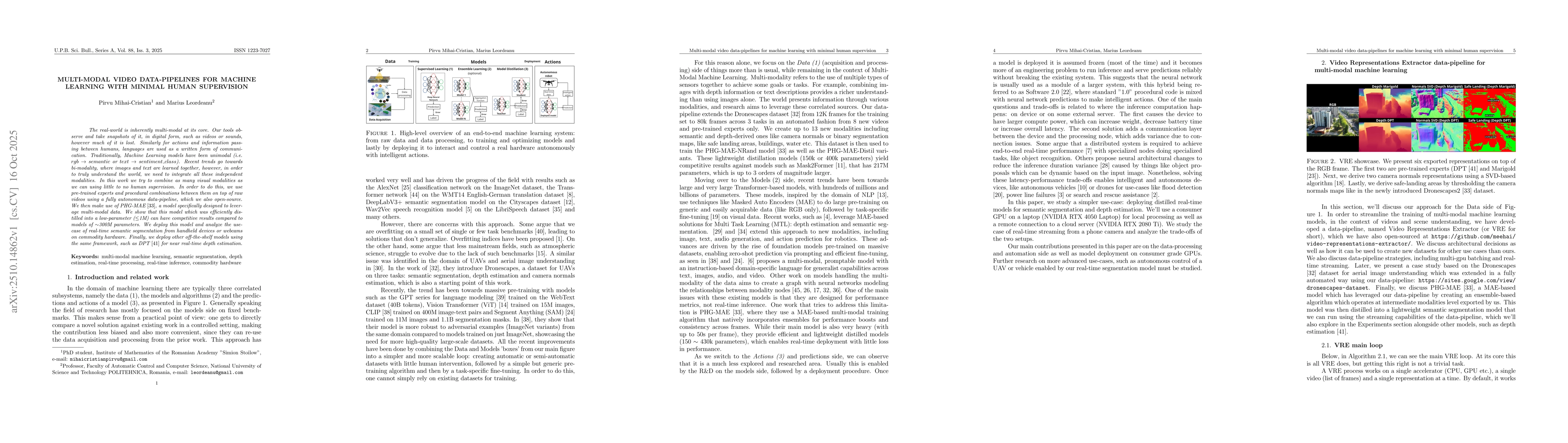 Thumbnail for Multi-modal video data-pipelines for machine learning with minimal human
  supervision