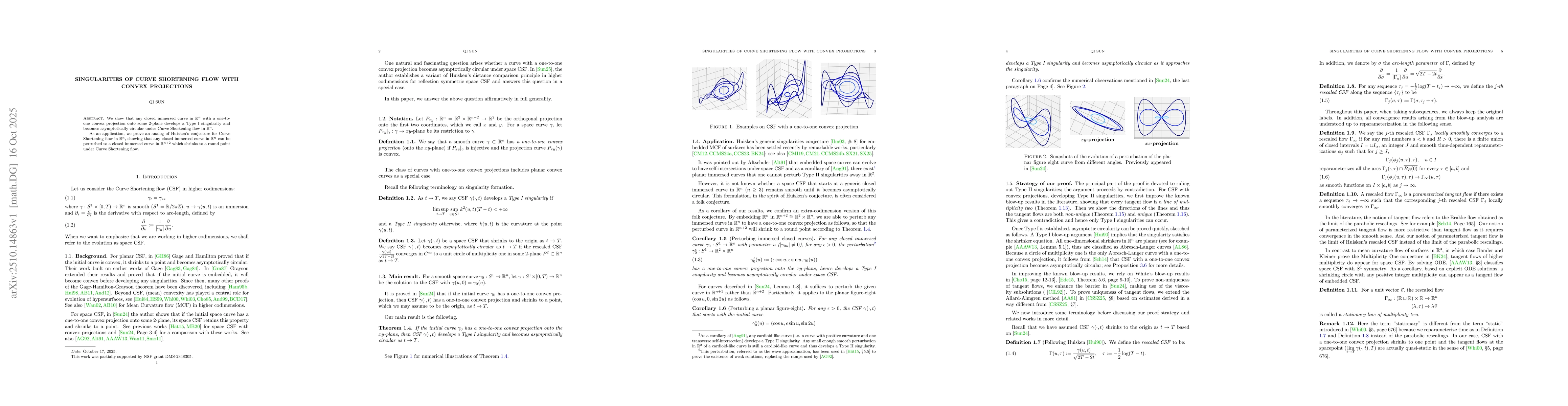 Thumbnail for Singularities of Curve Shortening Flow with Convex Projections