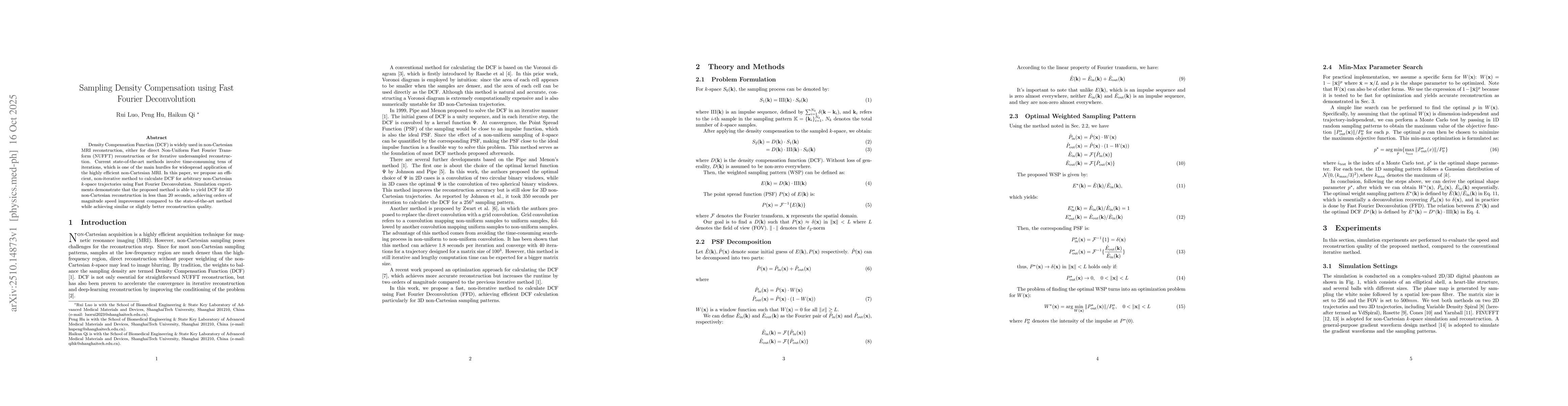 Thumbnail for Sampling Density Compensation using Fast Fourier Deconvolution