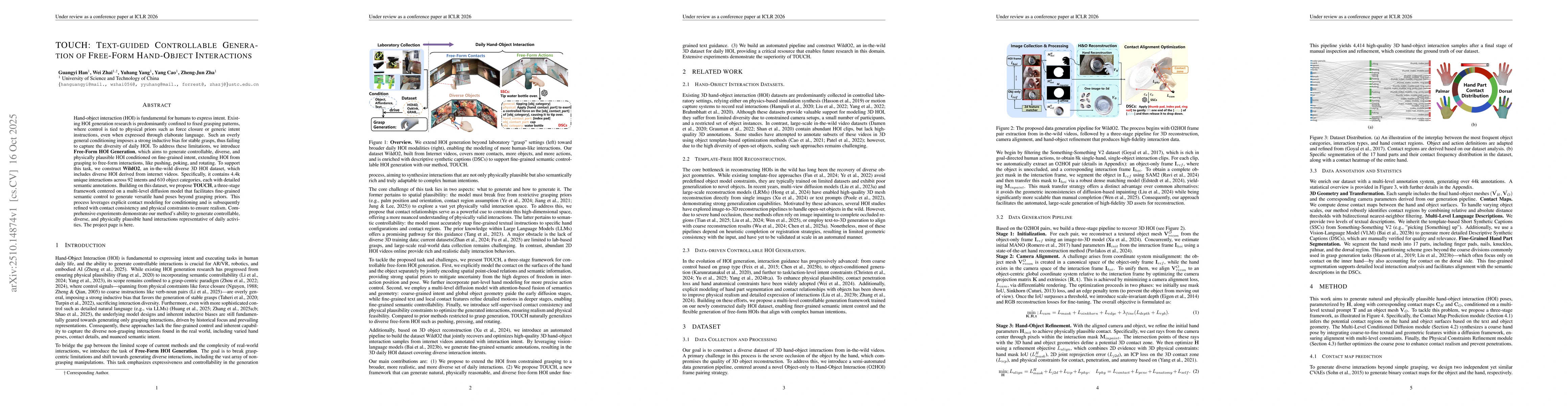 Thumbnail for TOUCH: Text-guided Controllable Generation of Free-Form Hand-Object
  Interactions