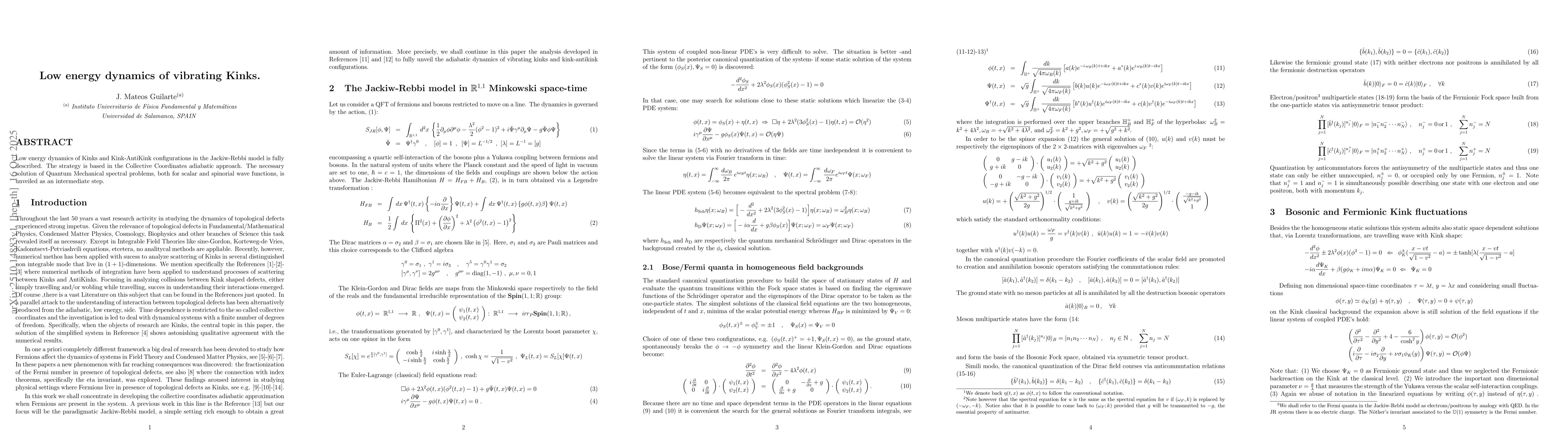 Thumbnail for Low energy dynamics of vibrating Kinks