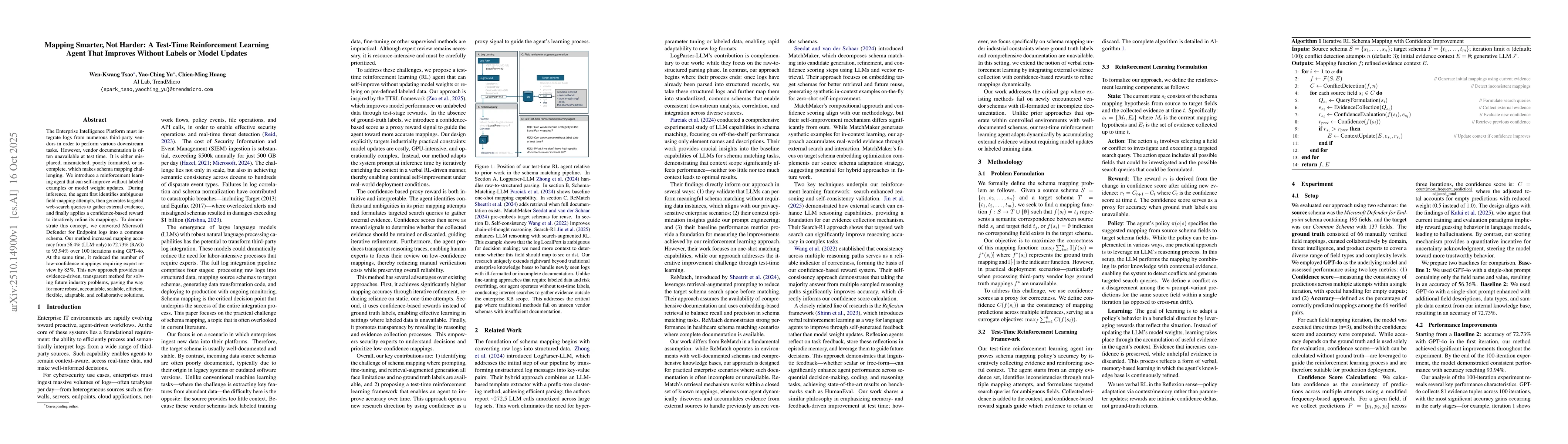Thumbnail for Mapping Smarter, Not Harder: A Test-Time Reinforcement Learning Agent
  That Improves Without Labels or Model Updates