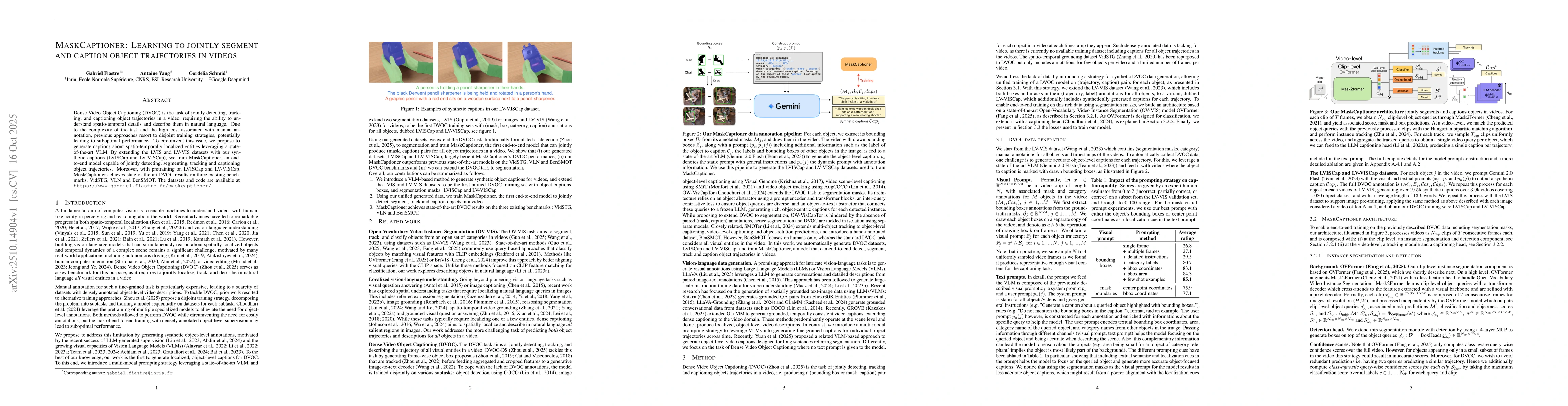 Thumbnail for MaskCaptioner : Learning to Jointly Segment and Caption Object
  Trajectories in Videos