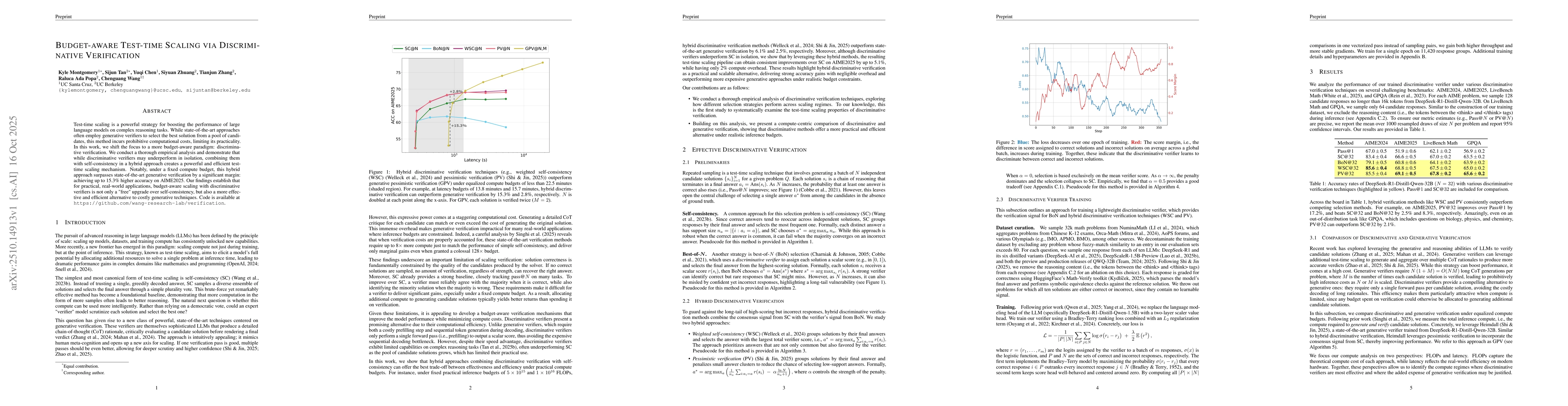 Thumbnail for Budget-aware Test-time Scaling via Discriminative Verification