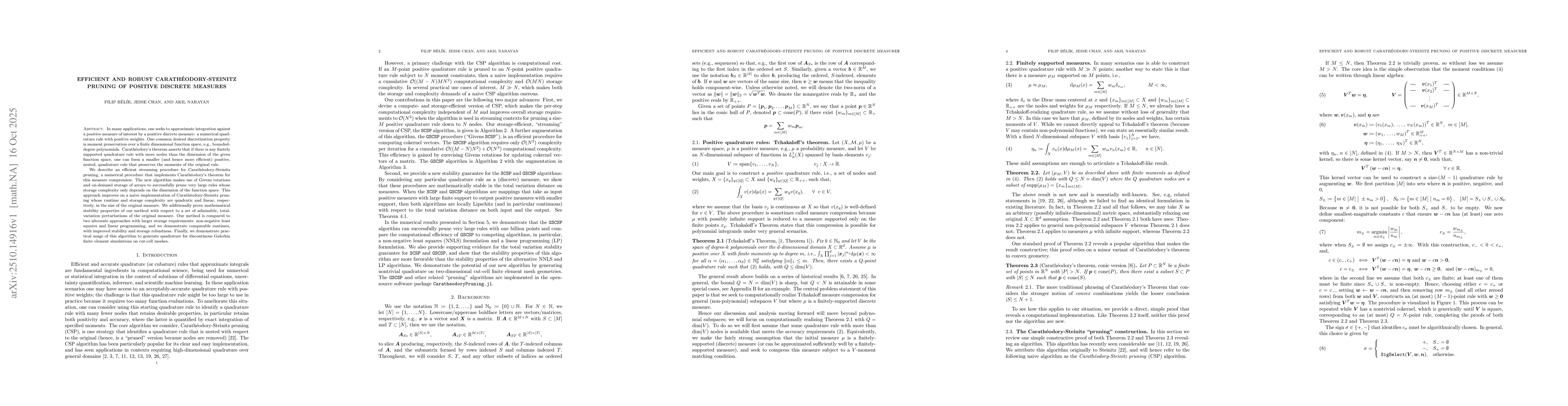 Thumbnail for Efficient and Robust Carathéodory-Steinitz Pruning of Positive
  Discrete Measures