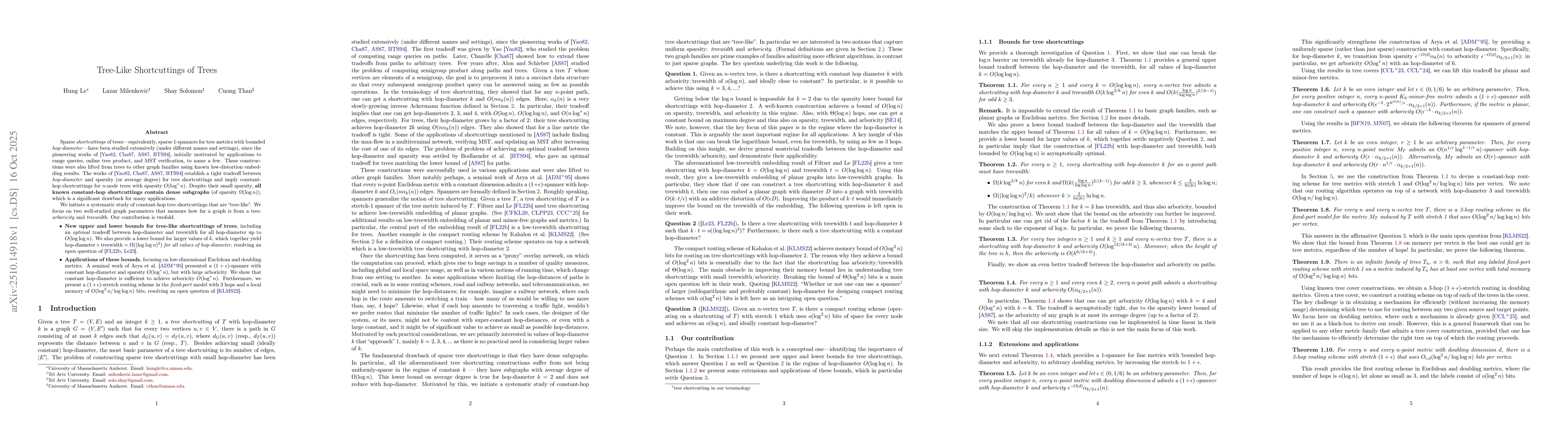 Thumbnail for Tree-Like Shortcuttings of Trees