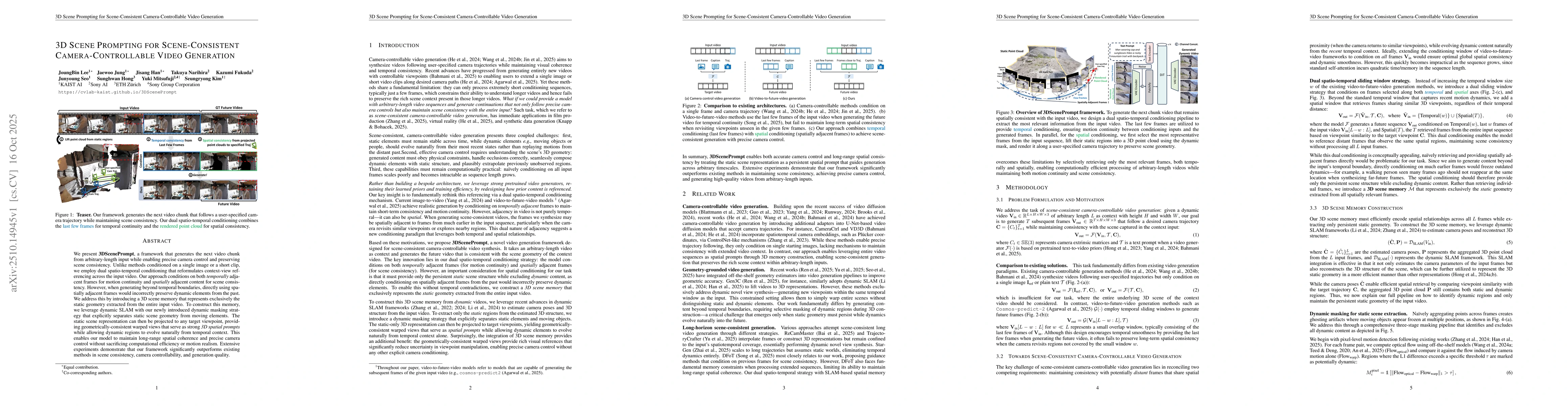 Thumbnail for 3D Scene Prompting for Scene-Consistent Camera-Controllable Video
  Generation