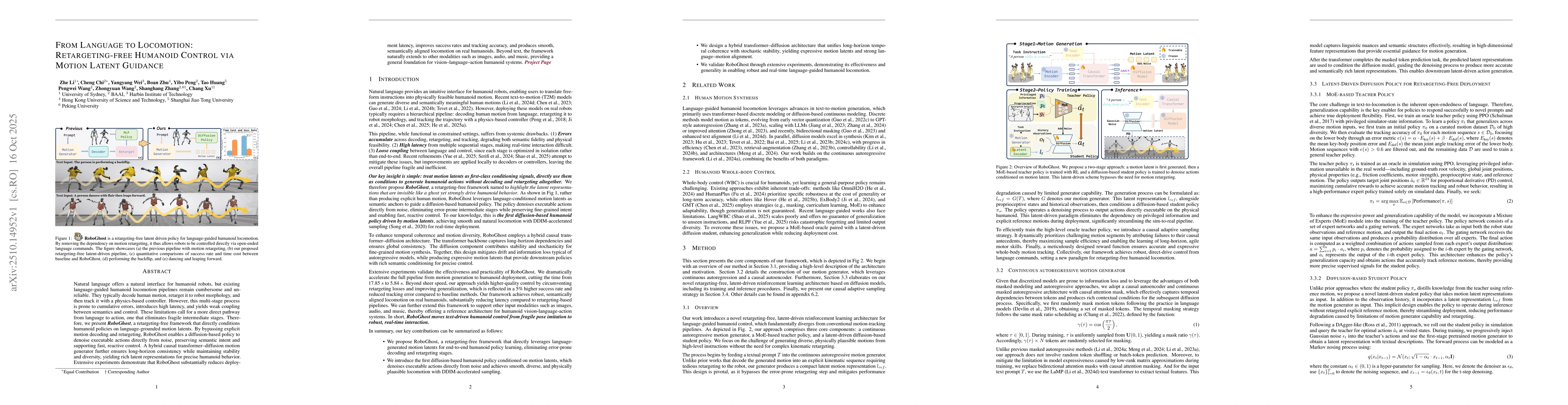 Thumbnail for From Language to Locomotion: Retargeting-free Humanoid Control via
  Motion Latent Guidance