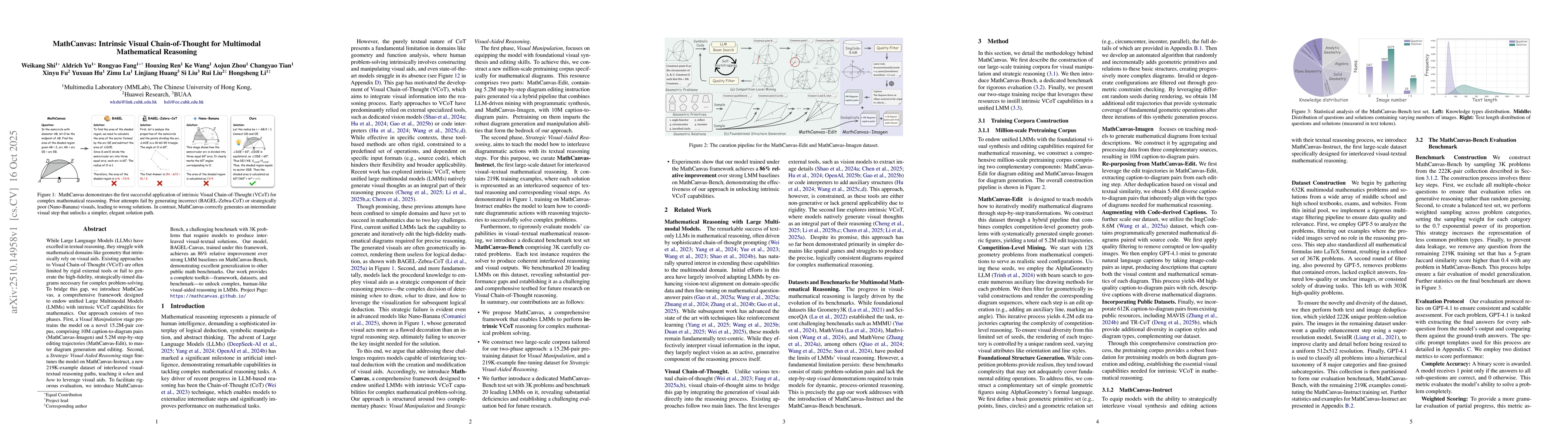 Thumbnail for MathCanvas: Intrinsic Visual Chain-of-Thought for Multimodal
  Mathematical Reasoning