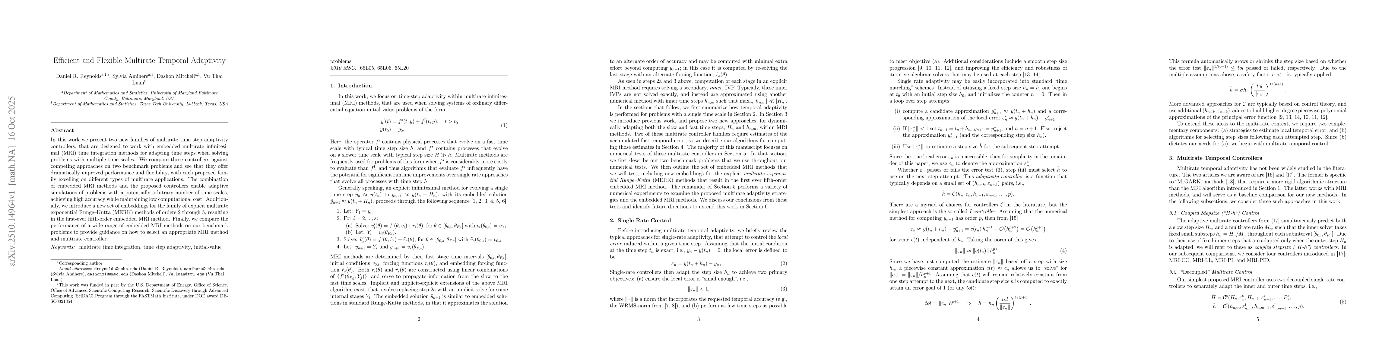 Thumbnail for Efficient and Flexible Multirate Temporal Adaptivity