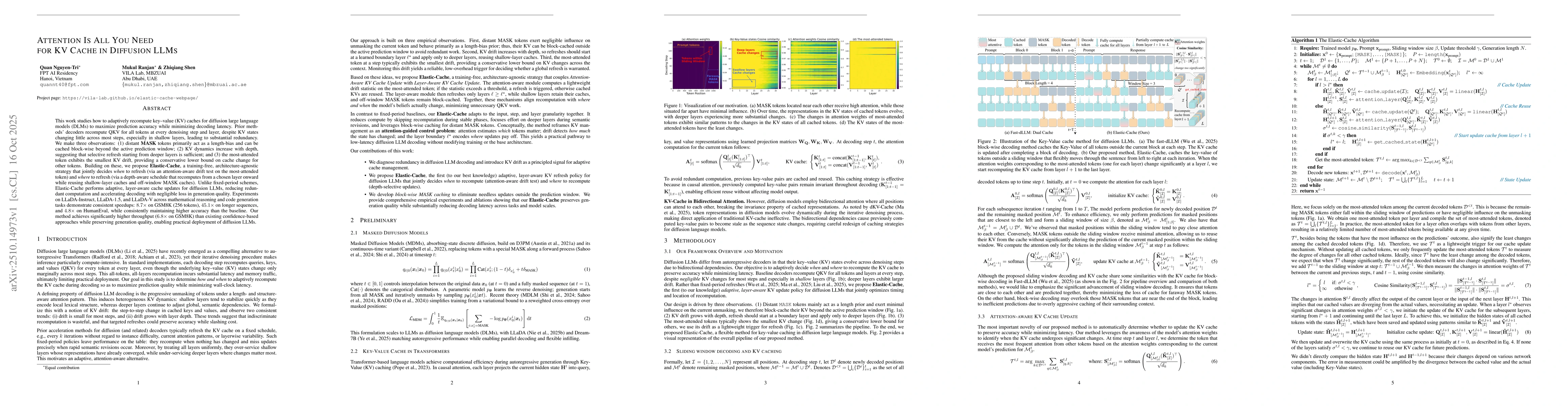 Thumbnail for Attention Is All You Need for KV Cache in Diffusion LLMs