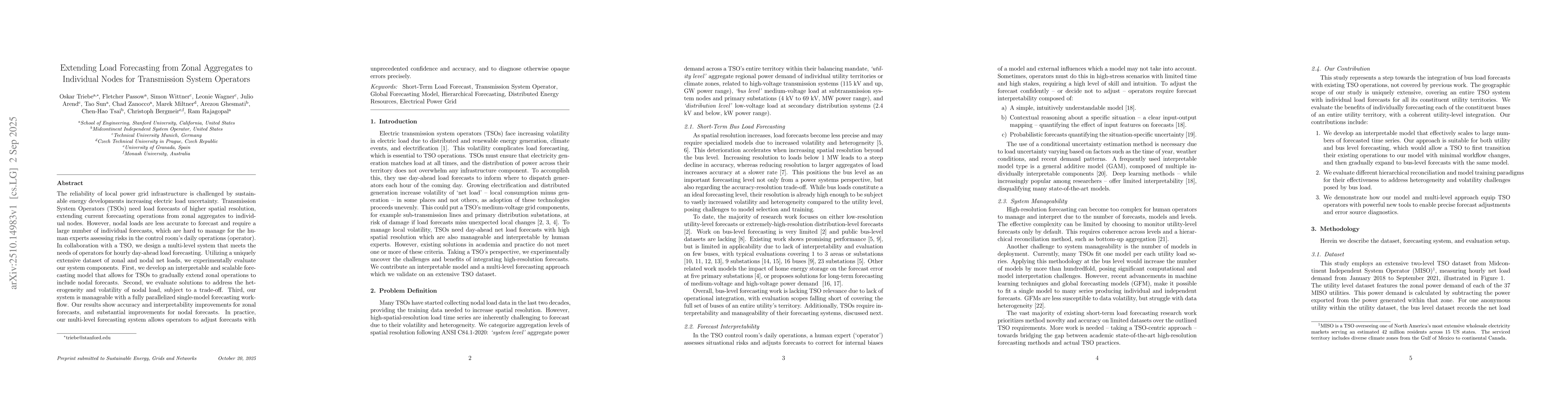 Thumbnail for Extending Load Forecasting from Zonal Aggregates to Individual Nodes for
  Transmission System Operators