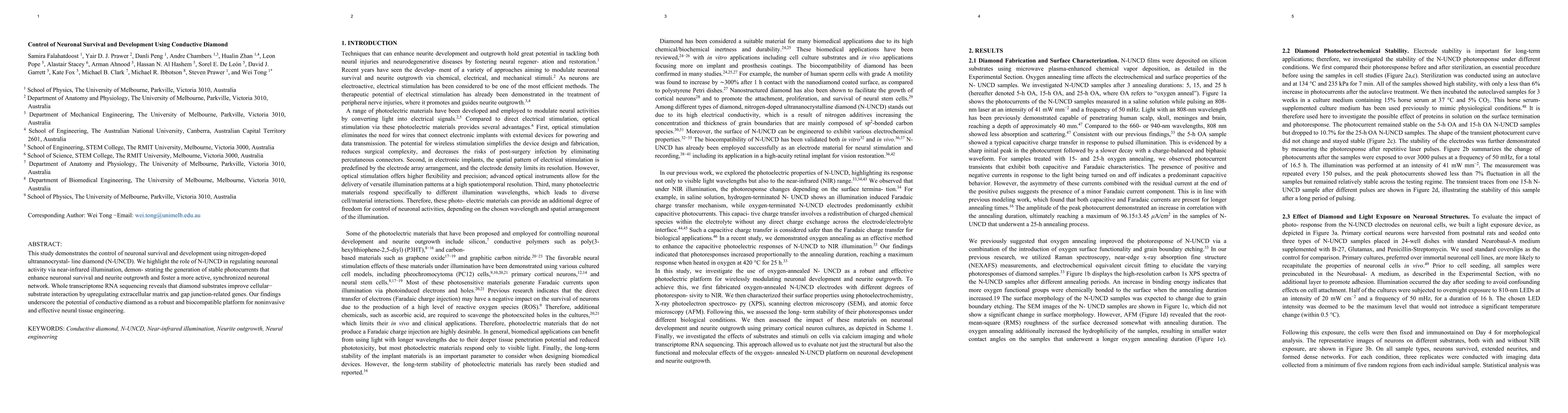 Thumbnail for Control of Neuronal Survival and Development Using Conductive Diamond