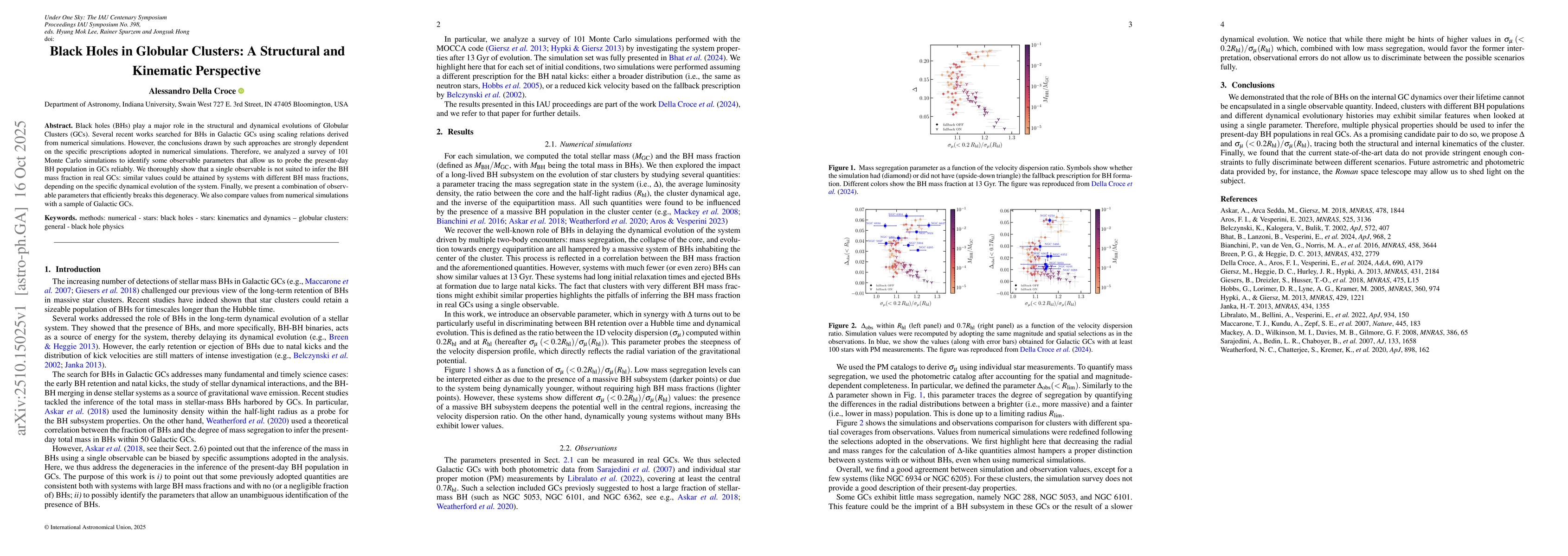 Thumbnail for Black Holes in Globular Clusters: A Structural and Kinematic Perspective