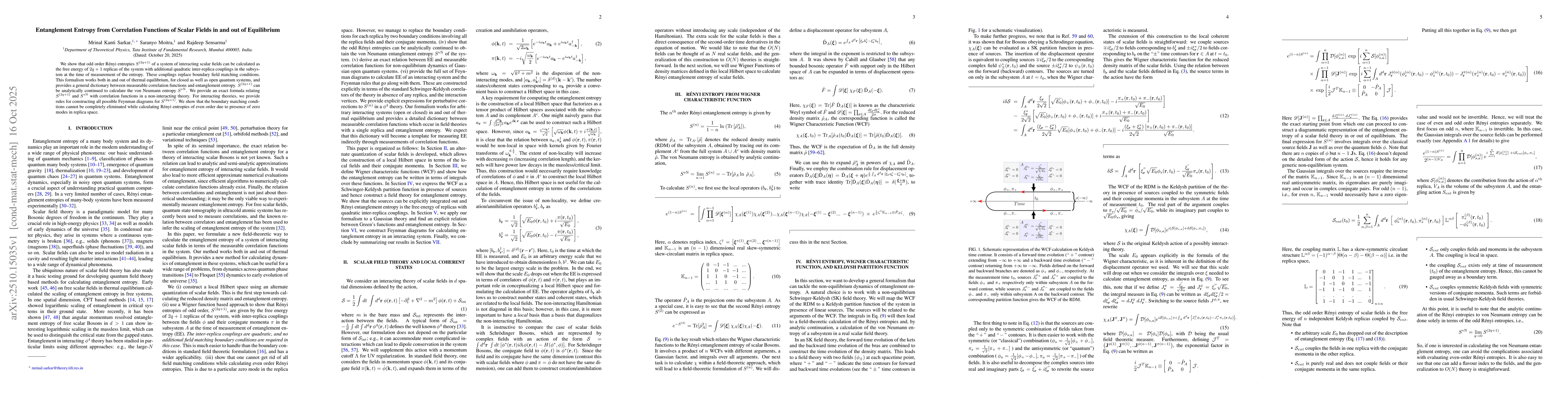 Thumbnail for Entanglement Entropy from Correlation Functions of Scalar Fields in and
  out of Equilibrium