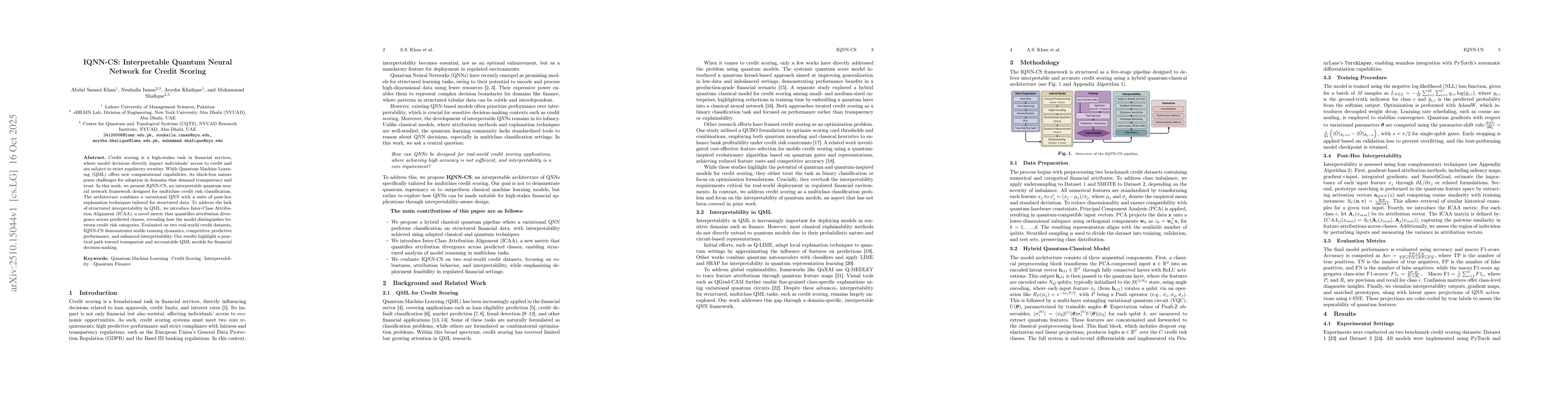 Thumbnail for IQNN-CS: Interpretable Quantum Neural Network for Credit Scoring