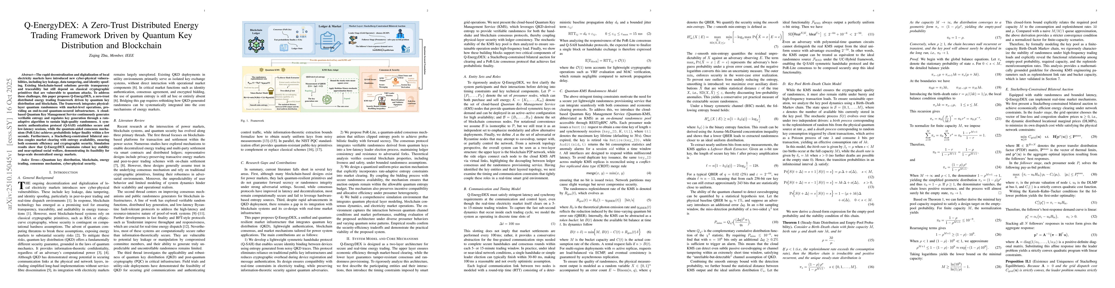 Thumbnail for Q-EnergyDEX: A Zero-Trust Distributed Energy Trading Framework Driven by
  Quantum Key Distribution and Blockchain