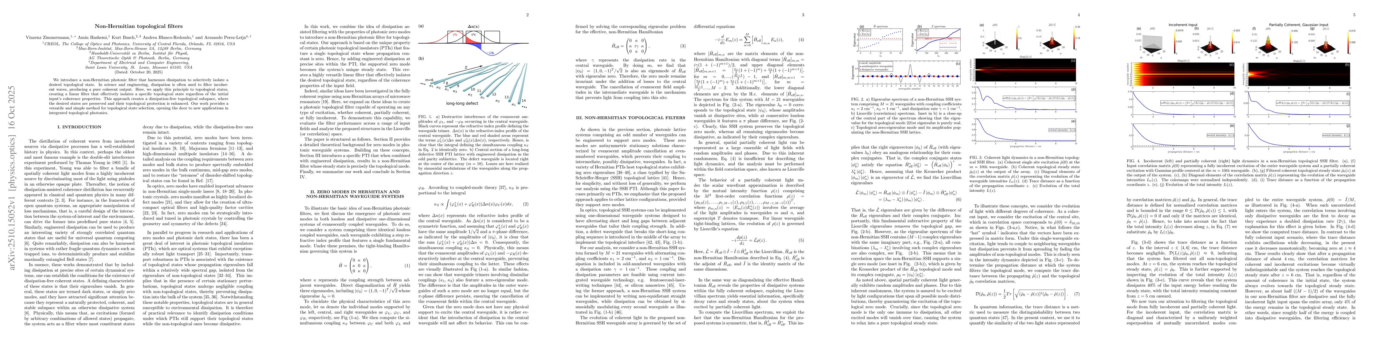 Thumbnail for Non-Hermitian topological filters