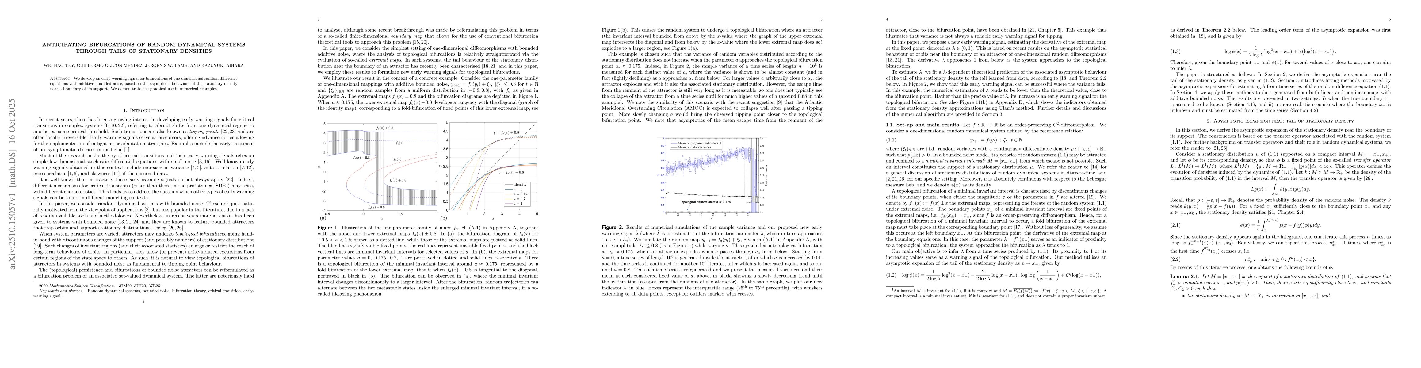 Thumbnail for Anticipating bifurcations of random dynamical systems through tails of
  stationary densities