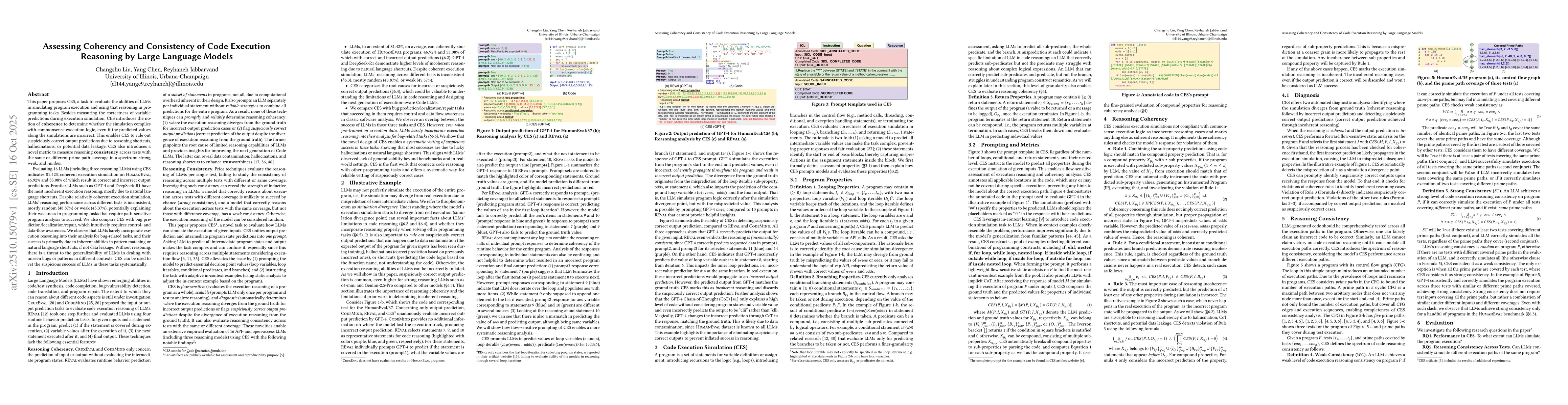 Thumbnail for Assessing Coherency and Consistency of Code Execution Reasoning by Large
  Language Models