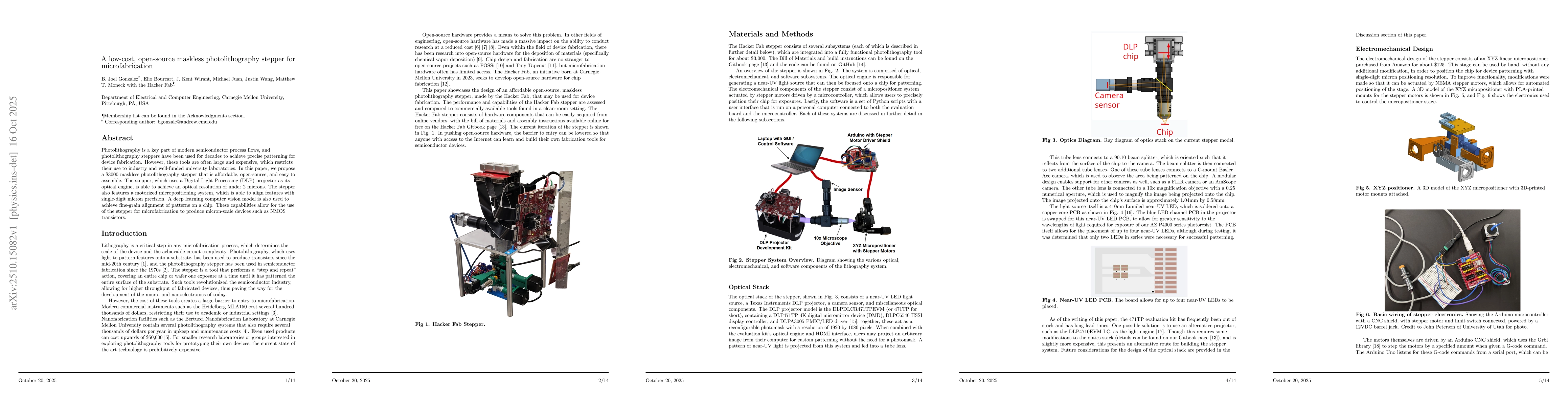 Thumbnail for A low-cost, open-source maskless photolithography stepper for
  microfabrication