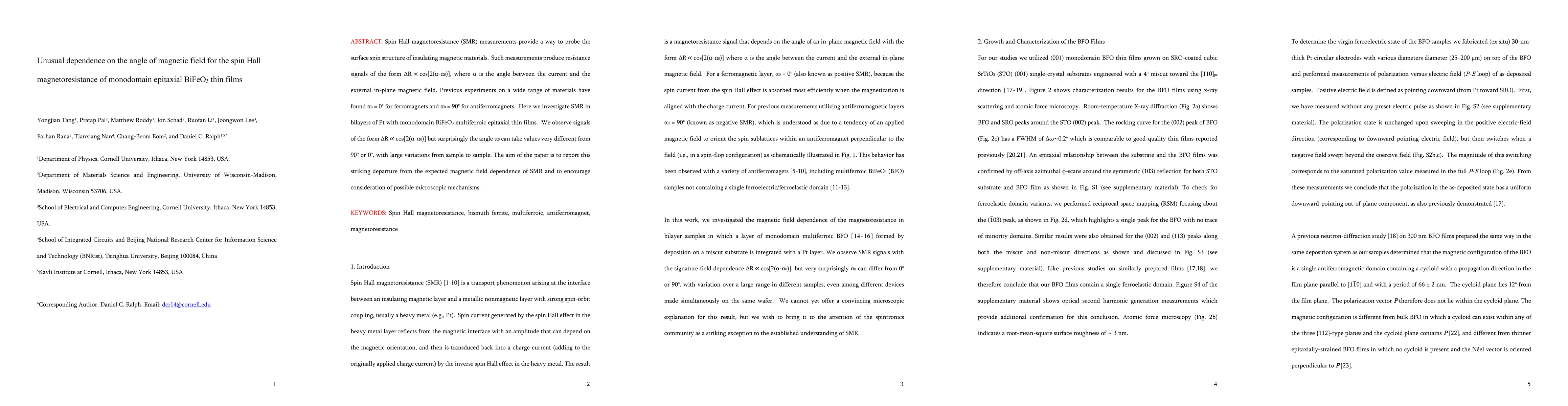 Thumbnail for Unusual dependence on the angle of magnetic field for the spin Hall
  magnetoresistance of monodomain epitaxial BiFeO3 thin films