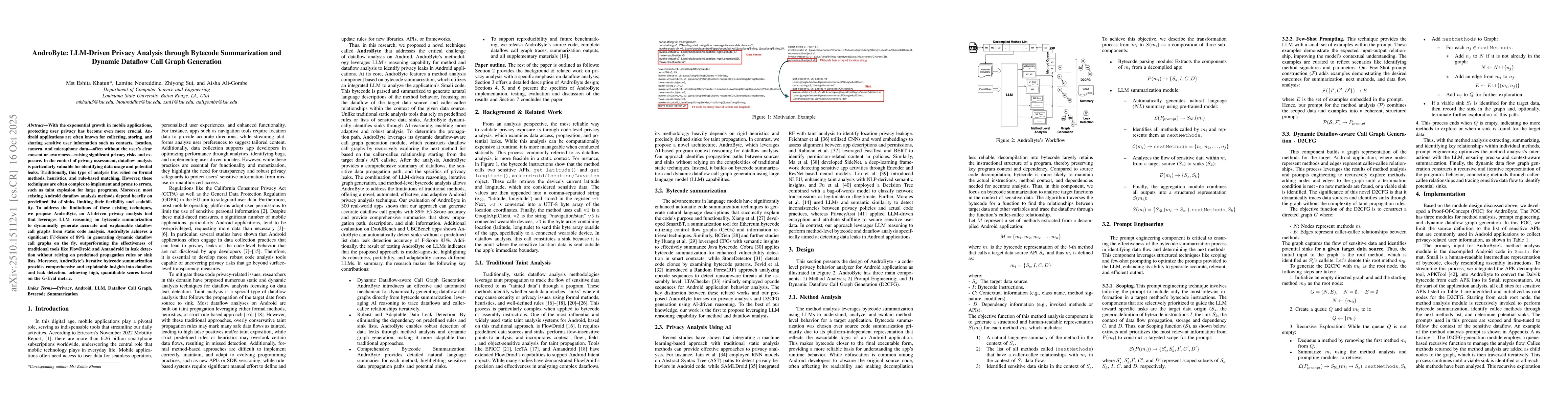 Thumbnail for AndroByte: LLM-Driven Privacy Analysis through Bytecode Summarization
  and Dynamic Dataflow Call Graph Generation