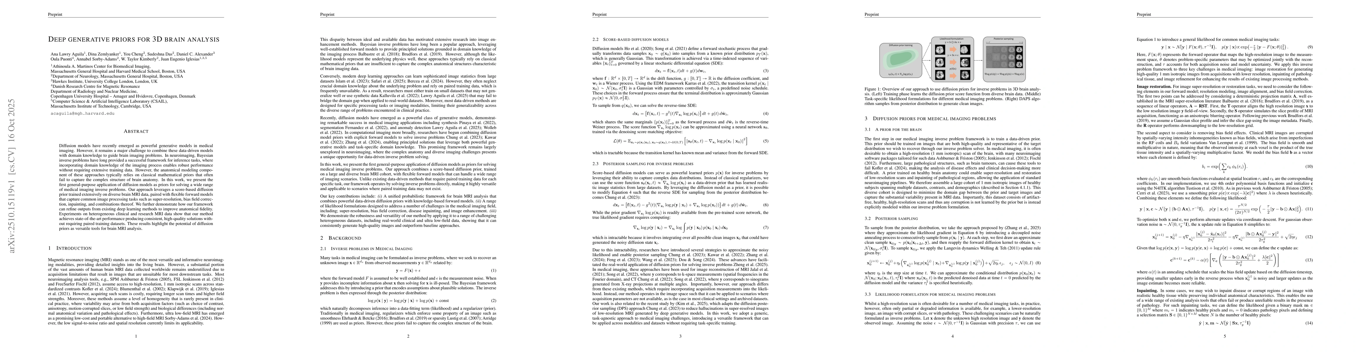 Thumbnail for Deep generative priors for 3D brain analysis