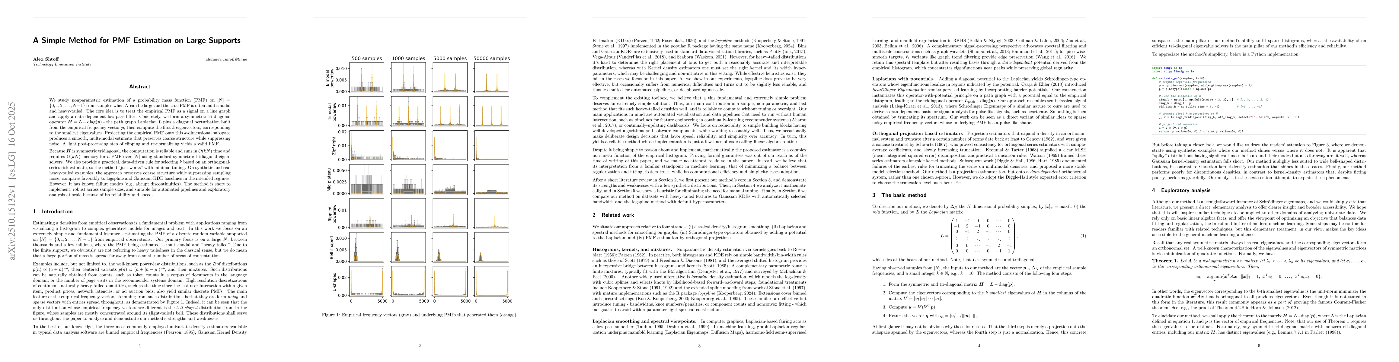 Thumbnail for A Simple Method for PMF Estimation on Large Supports