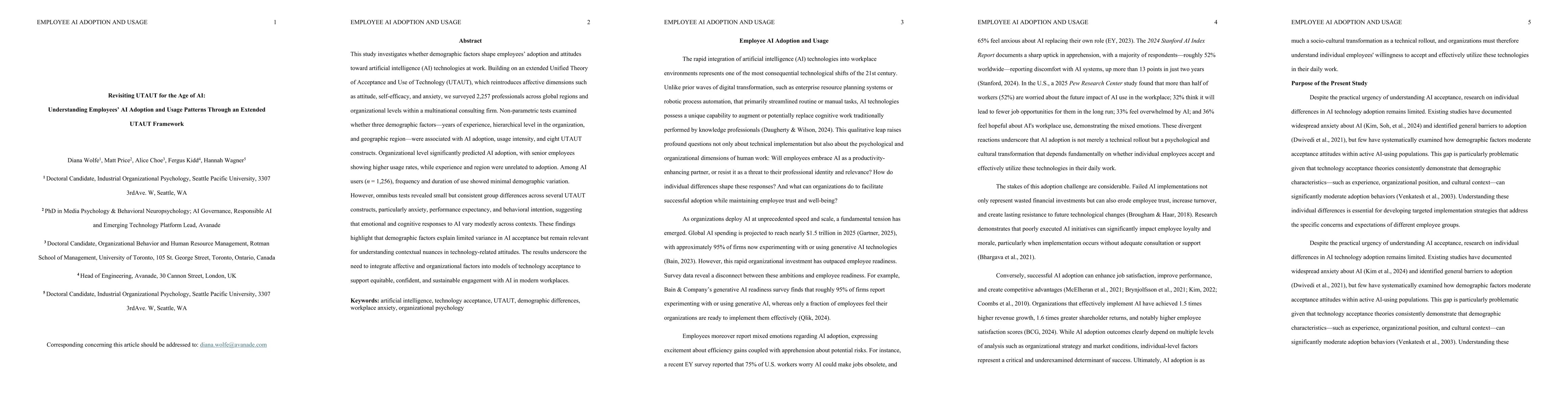 Thumbnail for Revisiting UTAUT for the Age of AI: Understanding Employees AI Adoption
  and Usage Patterns Through an Extended UTAUT Framework